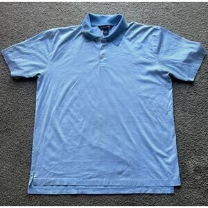 Brooks Brothers Polo Shirt Large Adult Blue Golf Stretch Performance Knit Mens L